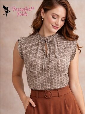 Cupcakes & Cashmere Patterned Sleeveless Top